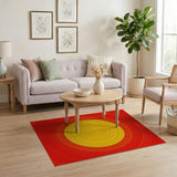 Radiant Sunburst Red Geometric Area Rug