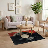 Retro Vinyl Record Geometric Area Rug