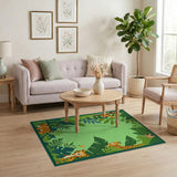 Playful Jungle Safari Kids Cartoon Area Rug