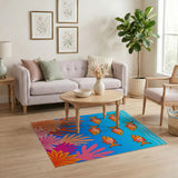 Playful Cartoon Orange Fish Underwater Area Rug