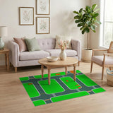 Green Kids City Roads Play Area Rug