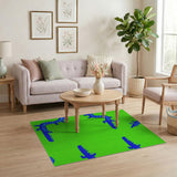 Playful Cartoon Crocodiles Green Area Rug