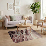 Misty Pink Coastal Cliffs Seascape Rug