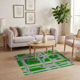 Retro Pixel City Intersection Area Rug