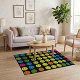 Multi-Color Smiley Faces Pixel Rug