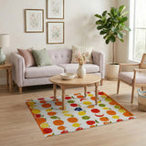 Vibrant Cross-Stitch Fruit Medley Area Rug