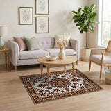 Traditional Persian Ornate Maroon Medallion Persian Area Rug