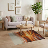 Sunset Beach Layered Waves Area Rug