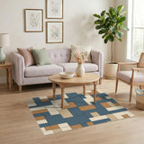 ODIKA Geometric Blue Brown Area Rug