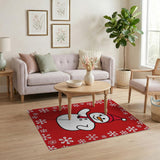 Festive Waving Snowman Christmas Area Rug