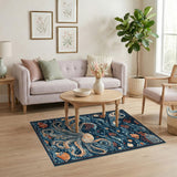 Octopus Ocean Blue Area Rug