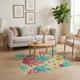 Vibrant Coral Reef Coastal Area Rug