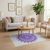 Purple Boho Chic Purple Mandala Boho Area Rug
