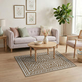 Brown and Tan Tan Heritage Tribal Geometric Area Rug