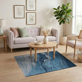 Indigo Wave Abstract Area Rug