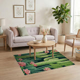 Southwestern Cactus Garden Area Rug
