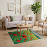 Vivid Red Poppy Field Area Rug