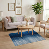 Blue Ombre Geometric Area Rug