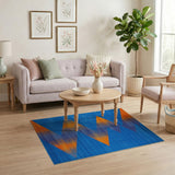 Multi-color and Patterns Vibrant Orange Chevron Geometric Area Rug