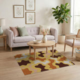 Bold Wavy Multi-Color Geometric Area Rug