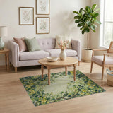 Yellow Floral Vine Frame Rug