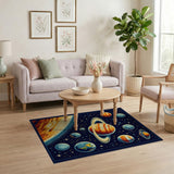 Pixel Art Solar System Area Rug