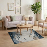 Blue Ocean Fish Waves Coastal Area Rug