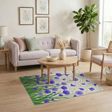 Purple Cornflower Meadow Area Rug