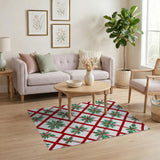 Festive Red Green Christmas Lattice Area Rug