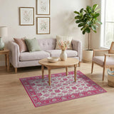 Traditional Persian Pink Floral Persian Area Rug