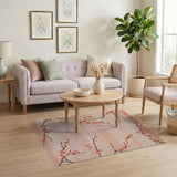 Delicate Pink Cherry Blossom Branch Rug