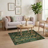 Teal Heritage Tribal Geometric Rug