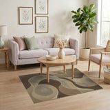 Abstract Tan Swirl Woven Area Rug
