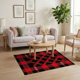 Bold Black Bold Red Black Buffalo Check Area Rug