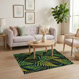Lush Fern Leaf Pattern Area Rug