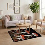 Whimsical Red Mushroom Forest Area Rug