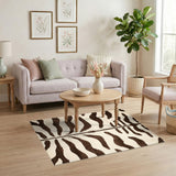 Brown Geometric Stripe Area Rug