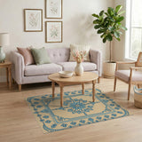 Traditional Persian Ornate Blue Medallion Persian Area Rug
