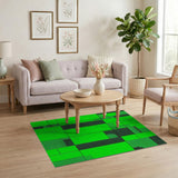 Green Geometric Modern Vibrant Green Geometric Abstract Area Rug