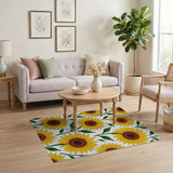 Sunflower Field Area Rug - Vibrant Yellow Floral
