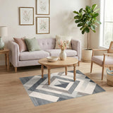 Geometric Modern Diamond Grey Geometric Diamond Area Rug