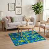 Kids Cartoon Vibrant ABC Alphabet Kids Learning Rug