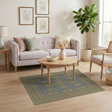 Ornate Gold Filigree Gray Area Rug