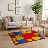 Kids Cartoon Playful Cartoon Animals Kids Area Rug