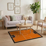 Basketball Orange Basketball Court Area Rug