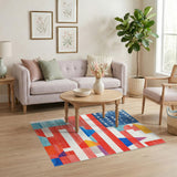 Geometric Patriotic Flag Area Rug