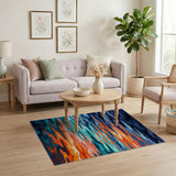 Abstract Fluid Waves Area Rug
