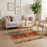 Vibrant Orange Heritage Tribal Area Rug
