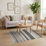 Grey Striped Grey Striped Woven Area Rug
