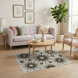 Radiant Starburst Beige Geometric Area Rug